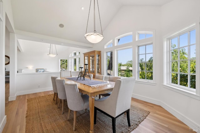 37 Rancheria Rd, Kentfield, CA 94904 - dining area featuring plenty of natural light, light wood-type flooring, and high vaulted ceiling