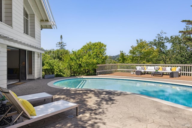 37 Rancheria Rd, Kentfield, CA 94904 - outdoor pool with an outdoor hangout area and a patio area