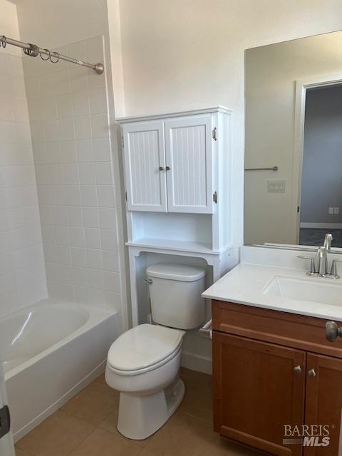 126 Johnson St, Windsor, CA 95492 - full bathroom with tile patterned floors, vanity, toilet, and  shower combination