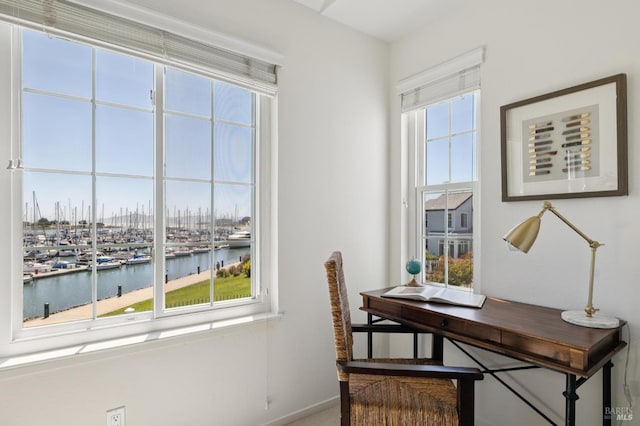 306 Commodore Dr, Richmond, CA 94804 - office area featuring a water view and view of marina