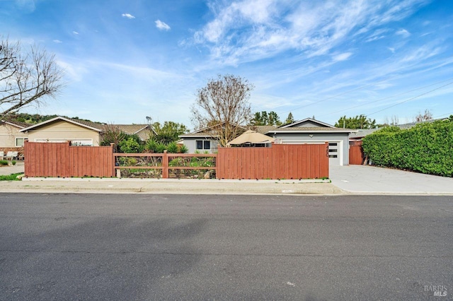 480 Via Del Plano, Novato, CA 94949 - view of front of property with a fenced front yard, concrete driveway, and a garage