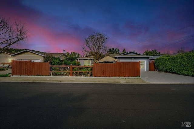 480 Via Del Plano, Novato, CA 94949 - ranch-style house featuring a fenced front yard, a garage, and concrete driveway