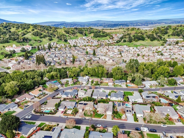 480 Via Del Plano, Novato, CA 94949 - aerial view of property's location with a mountain backdrop and nearby suburban area