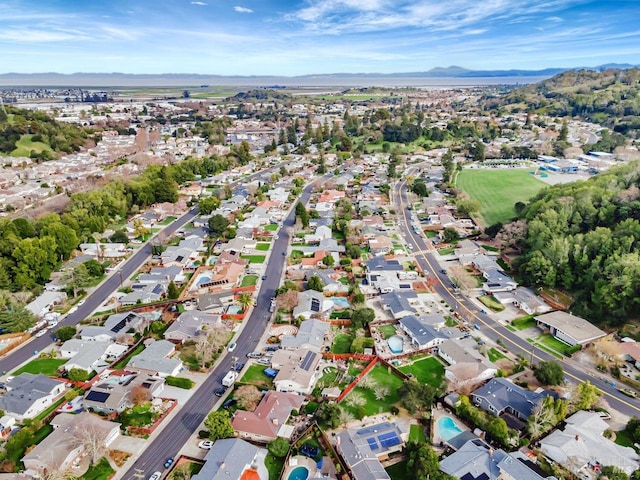 480 Via Del Plano, Novato, CA 94949 - aerial view of property and surrounding area featuring a mountainous background and nearby suburban area