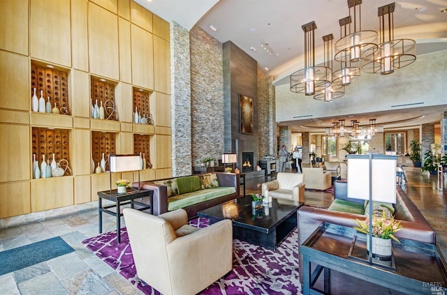 1314 Mckinstry St Unit 2008, Napa, CA 94559 - common area featuring a towering ceiling and recessed lighting