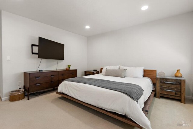 1800 London Dr, Benicia, CA 94510 - bedroom featuring light colored carpet, recessed lighting, and baseboards