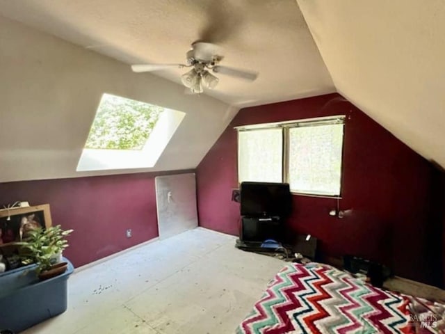 9826 Meadow Dr, Cobb, CA 95426 - bedroom with vaulted ceiling and a ceiling fan