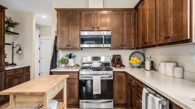 2676 Franz Kafka Ave, Santa Rosa, CA 95404 - kitchen featuring stainless steel appliances, butcher block countertops, and recessed lighting