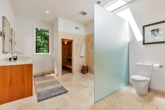 3 Wainwright Pl, Mill Valley, CA 94941 - full bathroom with vanity, a walk in shower, and toilet