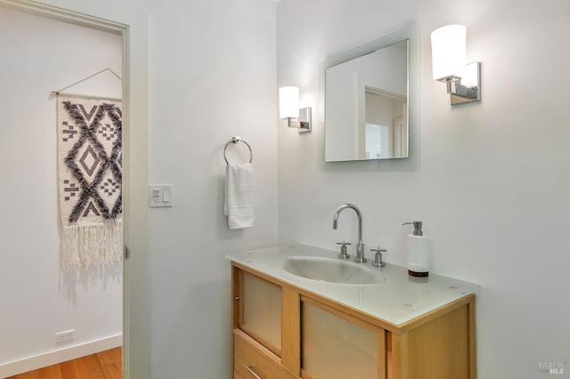 3 Wainwright Pl, Mill Valley, CA 94941 - bathroom with vanity, wood finished floors, and baseboards