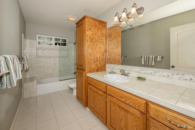 230 Clear Ridge Dr, Healdsburg, CA 95448 - bathroom with vanity, tile patterned flooring, toilet, and bathtub / shower combination