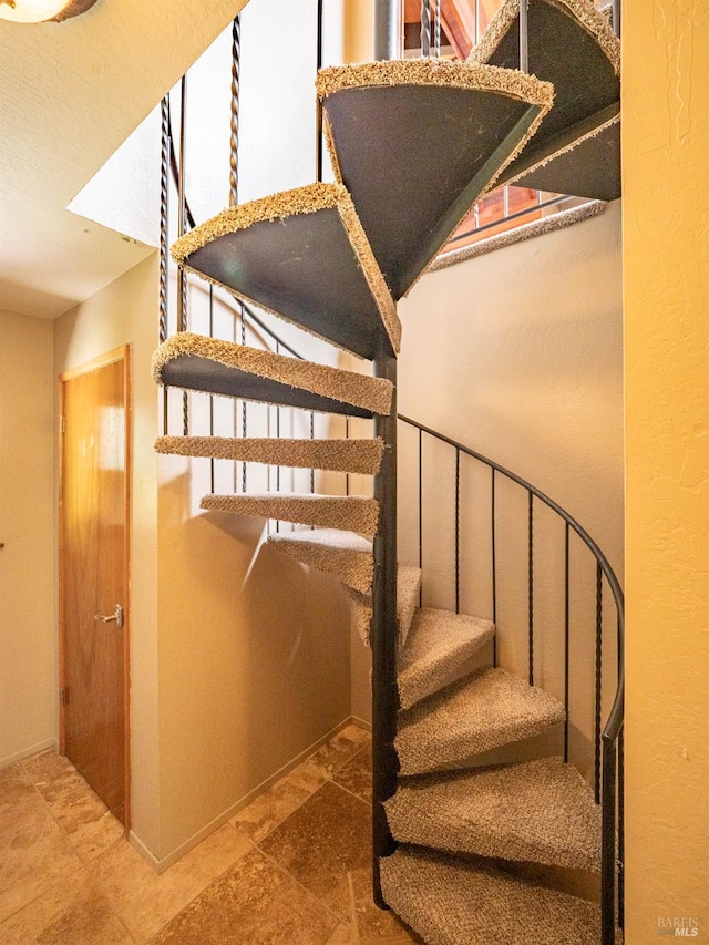 7701 Signal Ridge Rd, Philo, CA 95466 - staircase with stone finish flooring