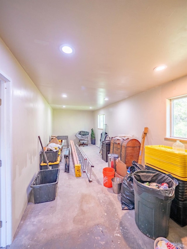 7701 Signal Ridge Rd, Philo, CA 95466 - rec room with recessed lighting and unfinished concrete floors