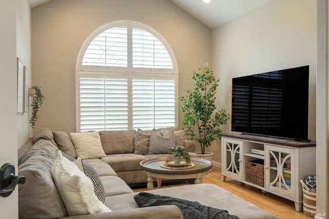 1238 Darling St, Napa, CA 94558 - living room with vaulted ceiling and light wood-type flooring