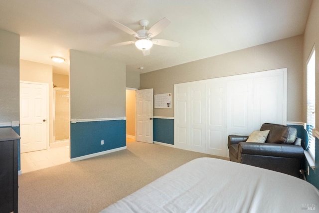 1238 Darling St, Napa, CA 94558 - bedroom with a closet, carpet, and ceiling fan