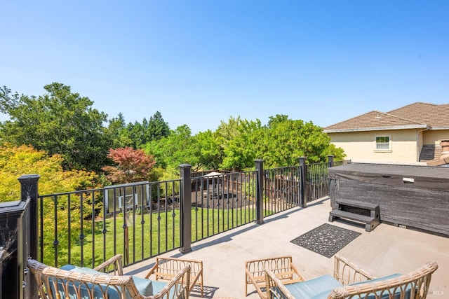 1238 Darling St, Napa, CA 94558 - view of patio with a hot tub