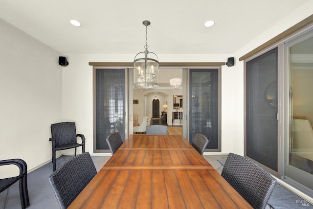 2986 Pebble Beach Cir, Fairfield, CA 94534 - dining space with a chandelier and recessed lighting