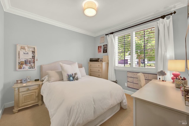 2986 Pebble Beach Cir, Fairfield, CA 94534 - bedroom featuring ornamental molding, light carpet, and baseboards