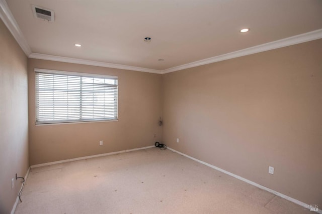 1205 Rosebriar Way, San Jose, CA 95131 - spare room with crown molding, carpet floors, and recessed lighting