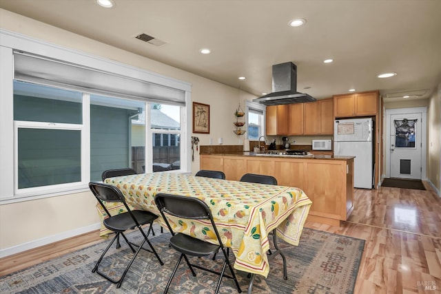 211 Mulberry St, Cloverdale, CA 95425 - dining space with recessed lighting, light wood finished floors, and baseboards