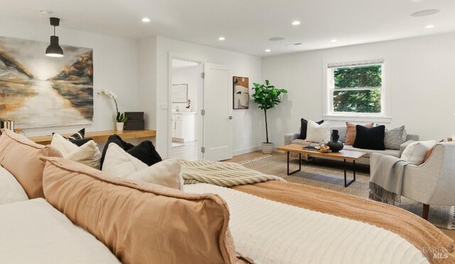 1572 Vista St, Oakland, CA 94602 - living area with recessed lighting and light wood-style floors