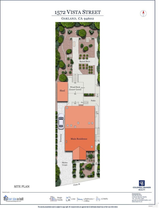1572 Vista St, Oakland, CA 94602 - view of property floor plan