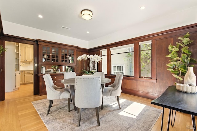 1572 Vista St, Oakland, CA 94602 - dining room with light wood-style flooring and recessed lighting