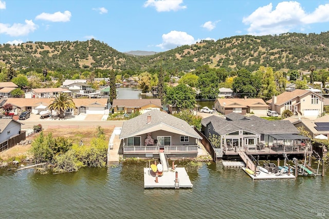 13201 Keys Blvd, Clearlake Oaks, CA 95423 - aerial perspective of suburban area featuring a water and mountain view
