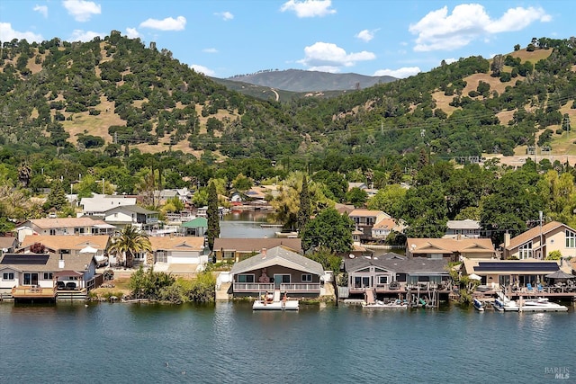 13201 Keys Blvd, Clearlake Oaks, CA 95423 - aerial view of residential area with a water and mountain view