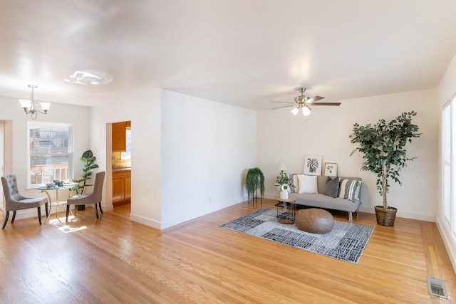 7 Fairview Ave, Vallejo, CA 94590 - sitting room featuring a chandelier, light wood-type flooring, and plenty of natural light