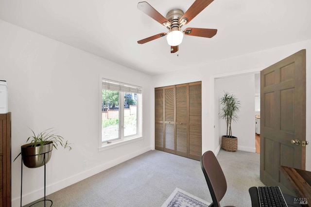 9 Spring Meadows Rd, Mccloud, CA 96507 - carpeted office space with ceiling fan and baseboards