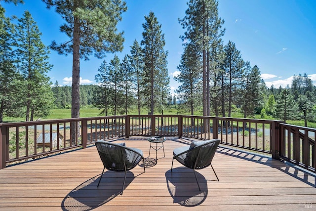 9 Spring Meadows Rd, Mccloud, CA 96507 - view of wooden deck