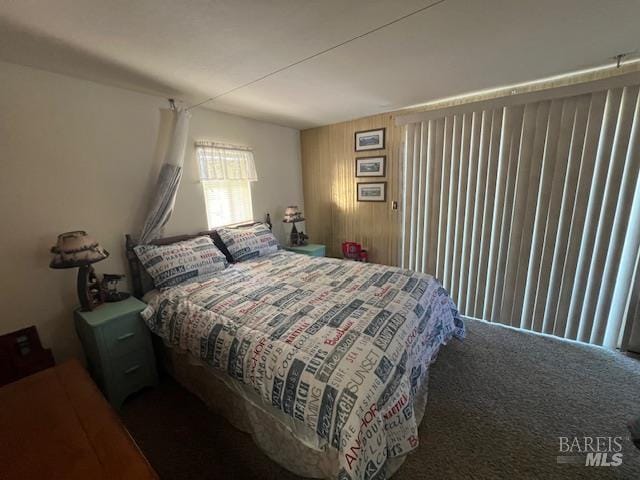 13238 Ebbtide Vlg, Clearlake Oaks, CA 95423 - bedroom featuring carpet and wood walls