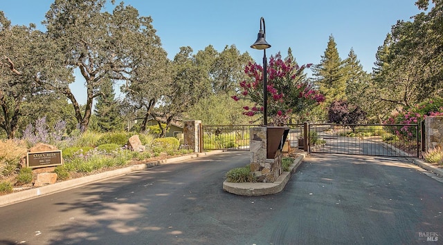 848 Acorn Way, Napa, CA 94558 - view of asphalt street featuring a gate, a gated entry, street lights, and curbs