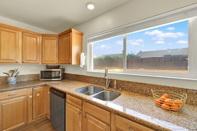 201 Pamela Ct, Vallejo, CA 94589 - kitchen with stainless steel appliances, a sink, light stone countertops, and light wood finished floors