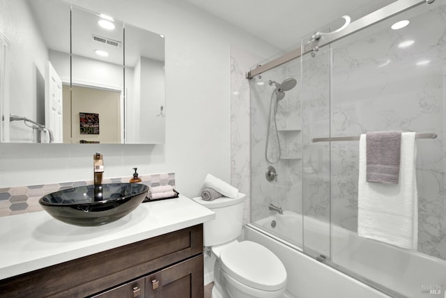 201 Pamela Ct, Vallejo, CA 94589 - full bathroom with enclosed tub / shower combo, vanity, toilet, and recessed lighting