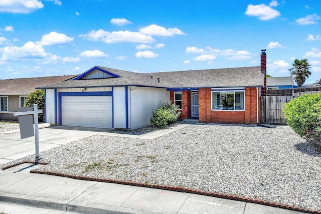 201 Pamela Ct, Vallejo, CA 94589 - ranch-style house featuring a garage, driveway, and a chimney