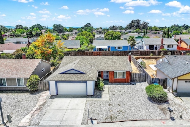 201 Pamela Ct, Vallejo, CA 94589 - ranch-style home with a residential view, concrete driveway, a shingled roof, and an attached garage