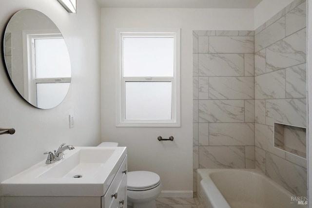 1408 Carl Ave, Vallejo, CA 94590 - full bathroom featuring vanity, toilet, plenty of natural light, and baseboards