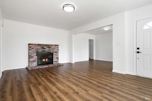 1408 Carl Ave, Vallejo, CA 94590 - unfurnished living room featuring wood finished floors, baseboards, and a fireplace