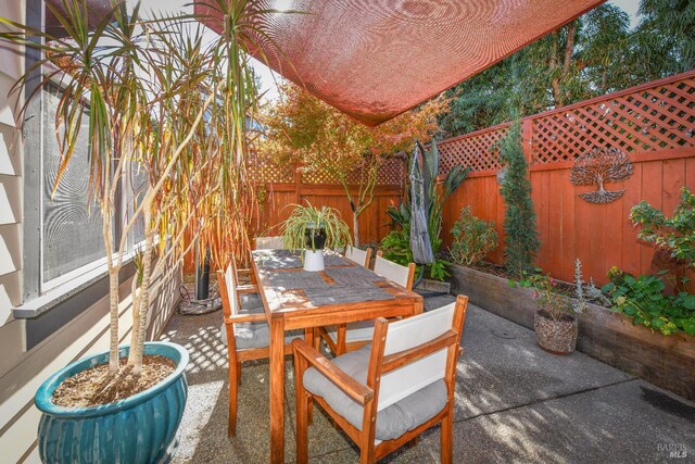 1617 Pear Tree Ln, Napa, CA 94558 - fenced backyard featuring a patio and outdoor dining area