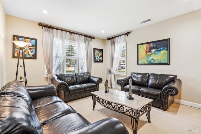 428 Lloyd Ct, Benicia, CA 94510 - living room with baseboards, recessed lighting, and light colored carpet