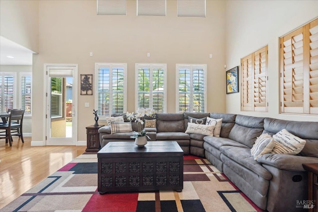 428 Lloyd Ct, Benicia, CA 94510 - living room featuring wood finished floors, plenty of natural light, and a high ceiling