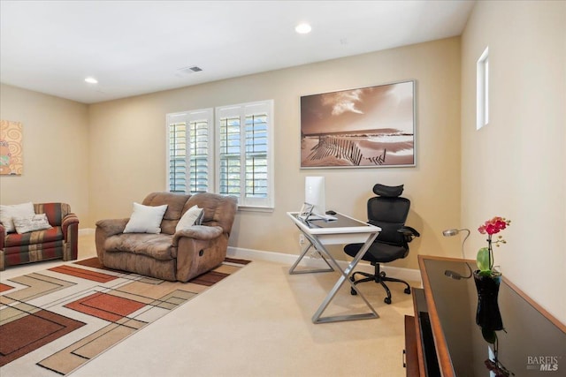 428 Lloyd Ct, Benicia, CA 94510 - carpeted home office with recessed lighting and baseboards