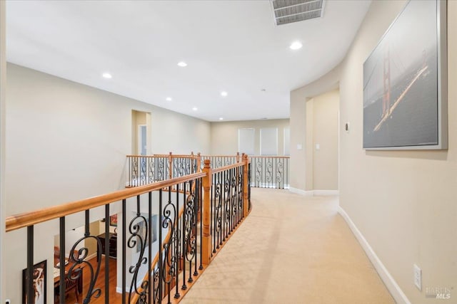 428 Lloyd Ct, Benicia, CA 94510 - hallway featuring an upstairs landing, recessed lighting, baseboards, and carpet flooring