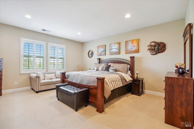 428 Lloyd Ct, Benicia, CA 94510 - bedroom with light colored carpet, baseboards, and recessed lighting