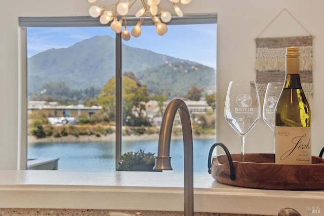 100 Lucky Dr Unit 109, Corte Madera, CA 94925 - detailed view of a chandelier and a mountainous background