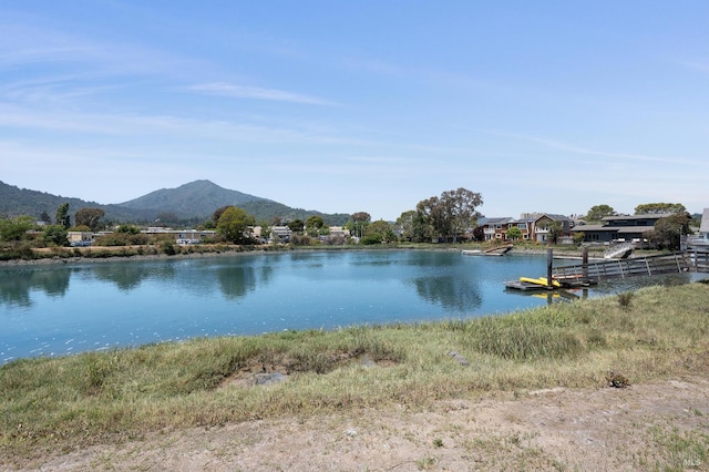 100 Lucky Dr Unit 109, Corte Madera, CA 94925 - water view featuring a mountain backdrop and a boat dock