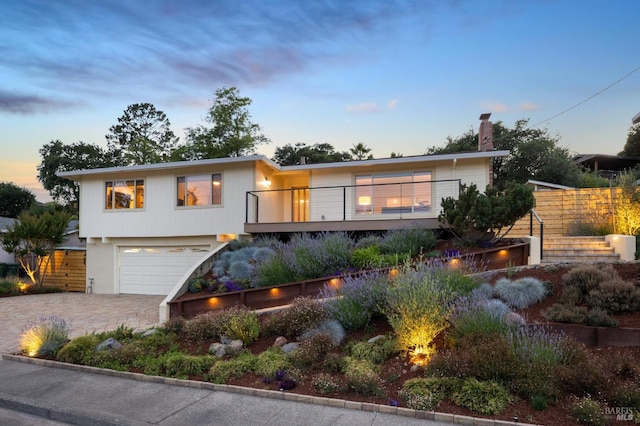594 Tanbark Ter, San Rafael, CA 94903 - modern home featuring an attached garage, driveway, and a balcony