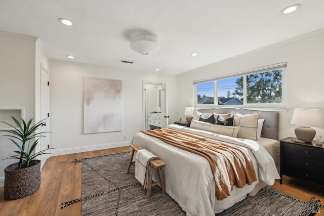 16 Tradewind Psge, Corte Madera, CA 94925 - bedroom featuring wood finished floors, recessed lighting, ornamental molding, and baseboards